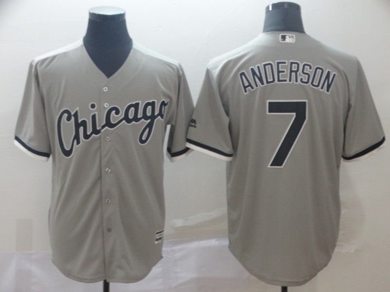 Men Chicago White Sox #7 Anderson Grey Game MLB Jersey->los angeles angels->MLB Jersey